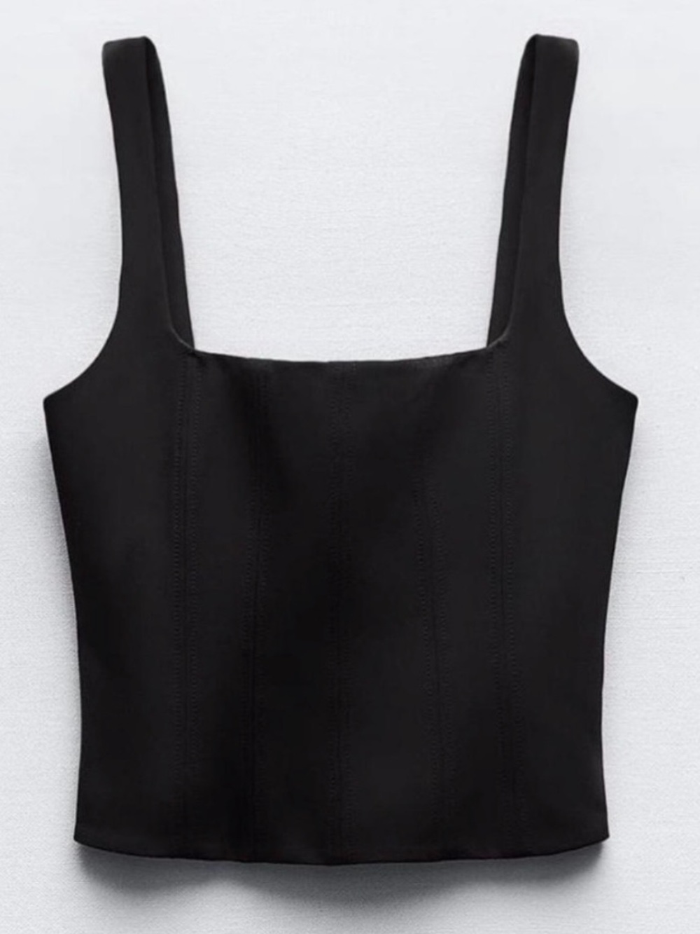 Zara Black Square Neck Bustier Corset Top size Medium
